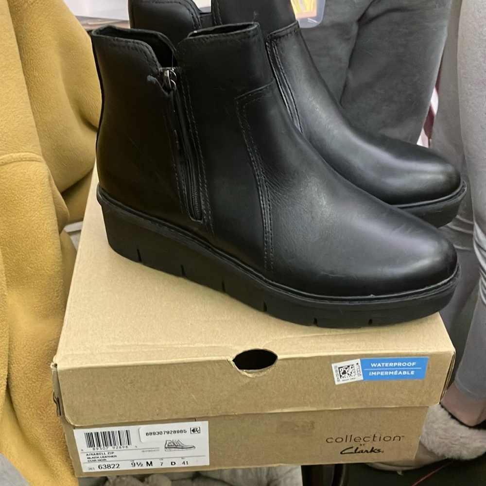 Clarks Black Ankle Boots
